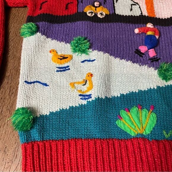 Vintage Claver Quality Sweater Womens Oversized medium Park Kids 3D - Picture 3 of 11